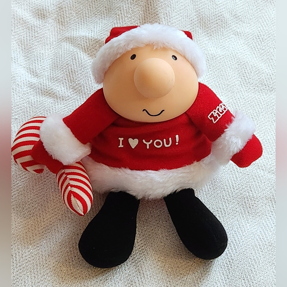 Ziggy Vintage Santa I Love You Plush Toy with Candy Cane 1980s